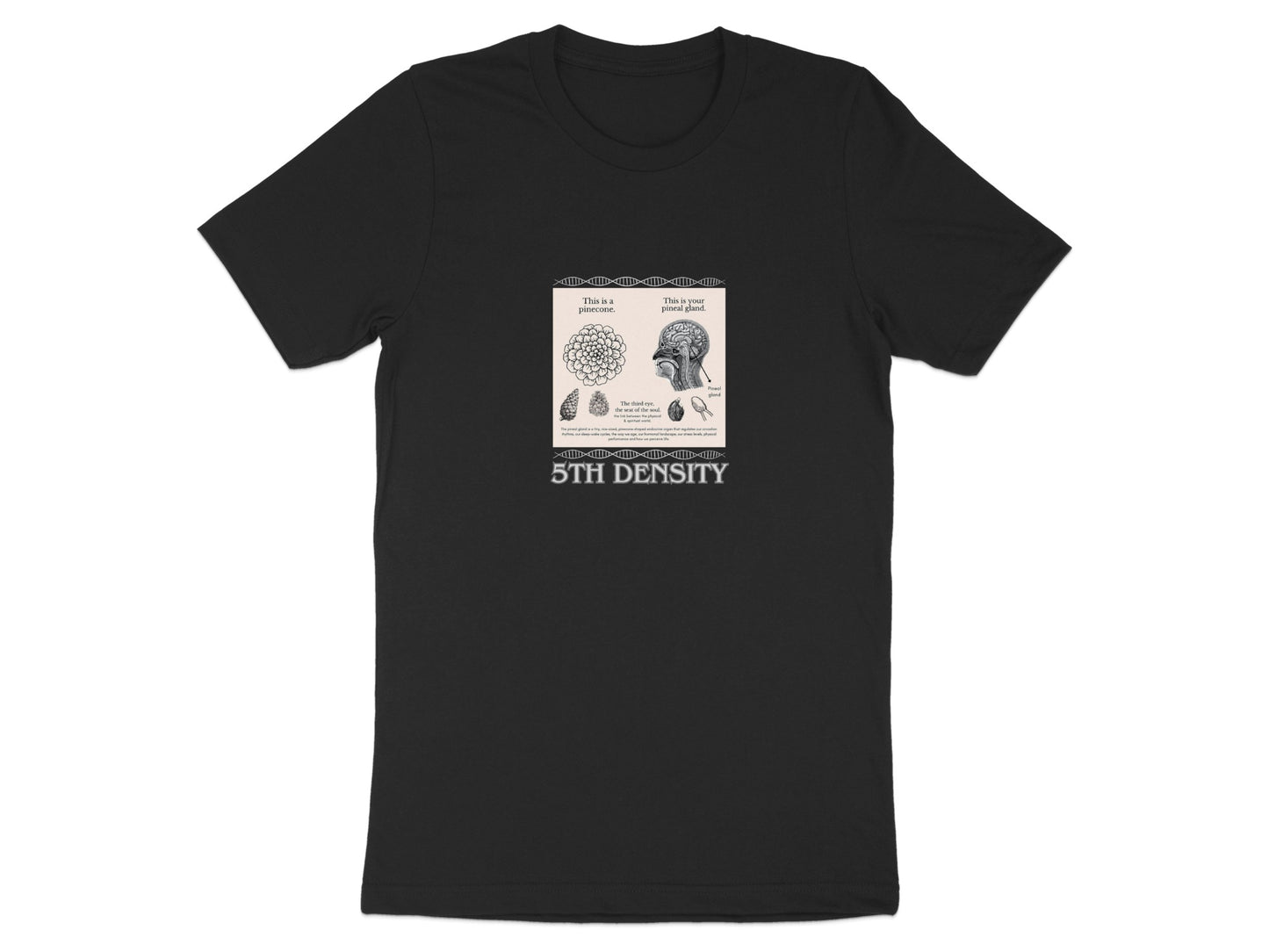 5th Density White Design on Black T-Shirt product type