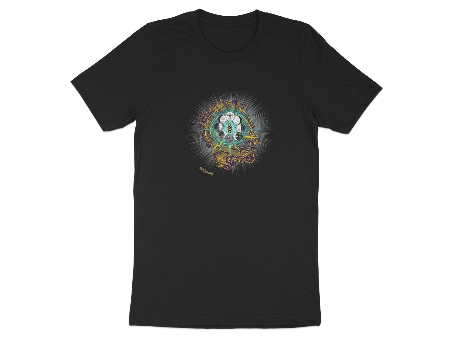 Psychedelic Astronaut Design on Black T-shirt product