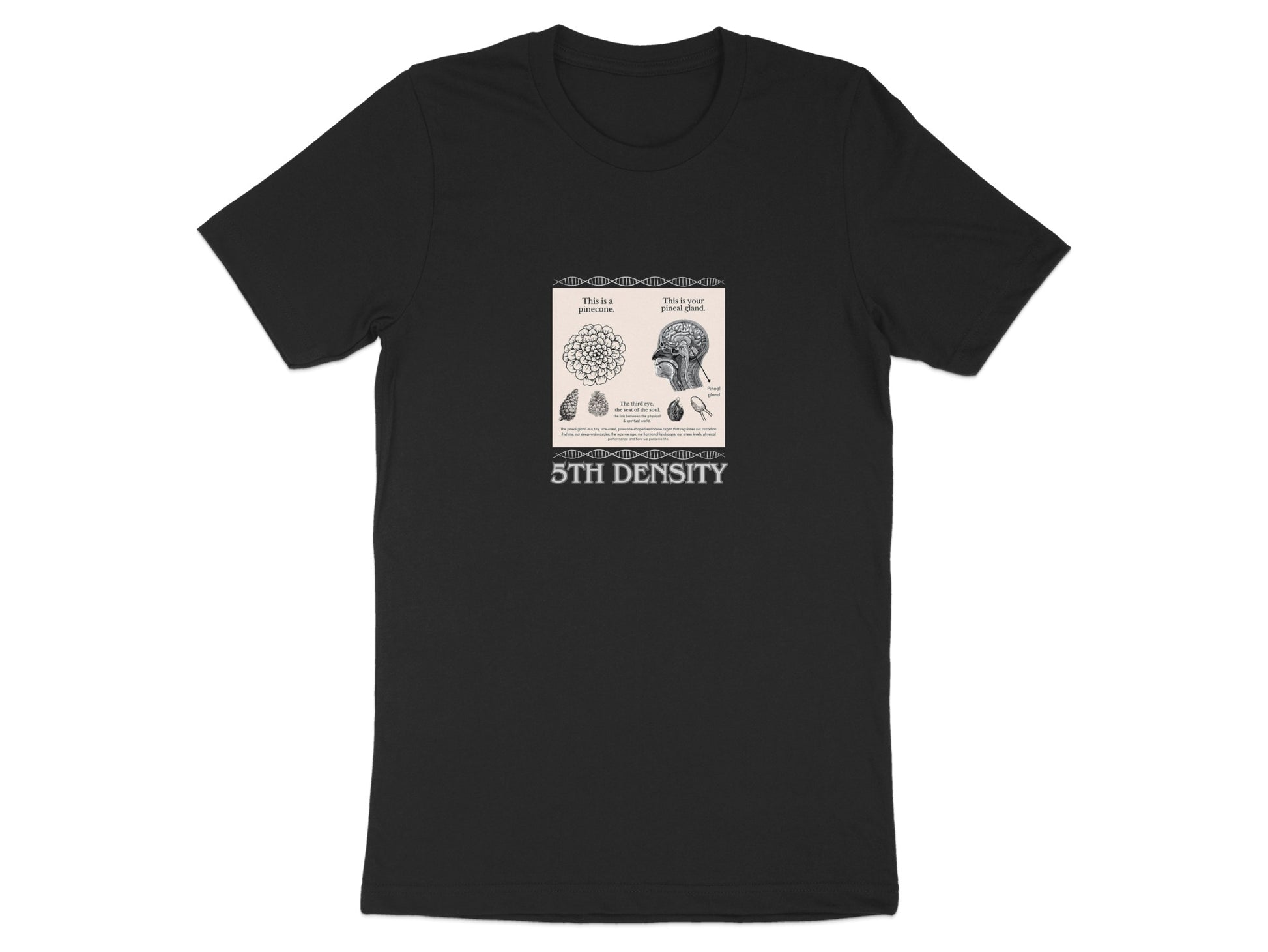 5th Density White Design on Black T-Shirt product type