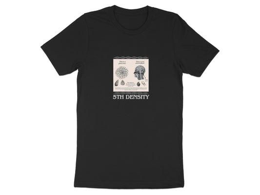 5th Density White Design on Black T-Shirt product type