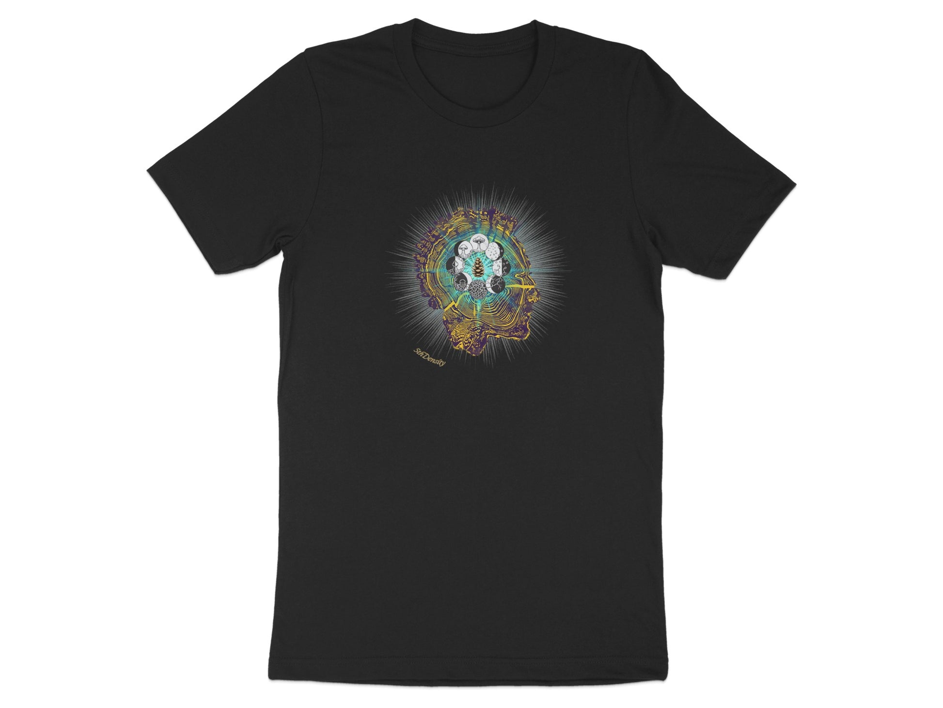 Psychedelic Astronaut Design on Black T-shirt product