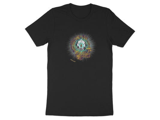 Psychedelic Astronaut Design on Black T-shirt product